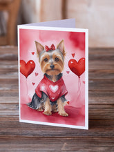Load image into Gallery viewer, Silky Terrier My Valentine Greeting Cards - Blank Note Cards – 8-Pack of Artist-Designed Cards with Envelopes
