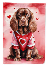 Load image into Gallery viewer, Sussex Spaniel My Valentine House Flag