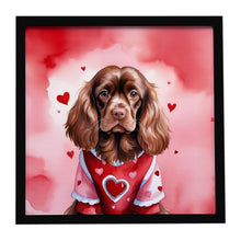 Load image into Gallery viewer, Sussex Spaniel My Valentine Framed Metal Print