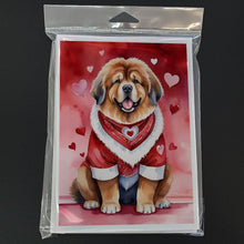 Load image into Gallery viewer, Tibetan Mastiff My Valentine Greeting Cards - Blank Note Cards – 8-Pack of Artist-Designed Cards with Envelopes