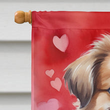 Load image into Gallery viewer, Tibetan Spaniel My Valentine House Flag