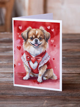 Load image into Gallery viewer, Tibetan Spaniel My Valentine Greeting Cards - Blank Note Cards – 8-Pack of Artist-Designed Cards with Envelopes
