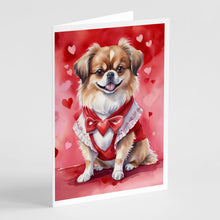 Load image into Gallery viewer, Tibetan Spaniel My Valentine Greeting Cards - Blank Note Cards – 8-Pack of Artist-Designed Cards with Envelopes