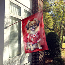 Load image into Gallery viewer, Tibetan Spaniel My Valentine House Flag