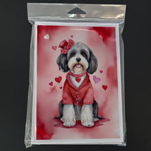 Load image into Gallery viewer, Tibetan Terrier My Valentine Greeting Cards - Blank Note Cards – 8-Pack of Artist-Designed Cards with Envelopes