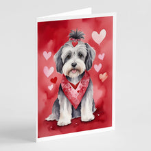Load image into Gallery viewer, Tibetan Terrier My Valentine Greeting Cards - Blank Note Cards – 8-Pack of Artist-Designed Cards with Envelopes