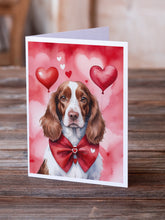 Load image into Gallery viewer, Welsh Springer Spaniel My Valentine Greeting Cards - Blank Note Cards – 8-Pack of Artist-Designed Cards with Envelopes