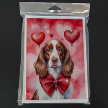 Load image into Gallery viewer, Welsh Springer Spaniel My Valentine Greeting Cards - Blank Note Cards – 8-Pack of Artist-Designed Cards with Envelopes