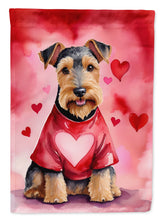 Load image into Gallery viewer, Welsh Terrier Valentine’s Day Garden Flag – Dog-Themed Heart Yard Decor
