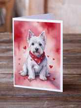 Load image into Gallery viewer, Westie My Valentine Greeting Cards - Blank Note Cards – 8-Pack of Artist-Designed Cards with Envelopes
