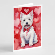 Load image into Gallery viewer, Westie My Valentine Greeting Cards - Blank Note Cards – 8-Pack of Artist-Designed Cards with Envelopes