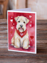 Load image into Gallery viewer, Wheaten Terrier My Valentine Greeting Cards - Blank Note Cards – 8-Pack of Artist-Designed Cards with Envelopes