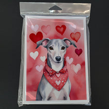 Load image into Gallery viewer, Whippet My Valentine Greeting Cards - Blank Note Cards – 8-Pack of Artist-Designed Cards with Envelopes