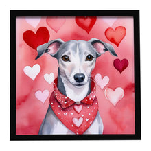 Load image into Gallery viewer, Whippet My Valentine Framed Metal Print