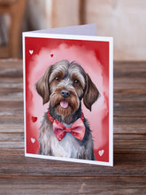 Load image into Gallery viewer, Wirehaired Pointing Griffon My Valentine Greeting Cards - Blank Note Cards – 8-Pack of Artist-Designed Cards with Envelopes