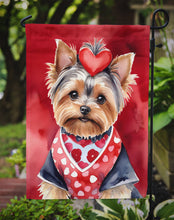 Load image into Gallery viewer, Yorkshire Terrier Valentine’s Day Garden Flag – Dog-Themed Heart Yard Decor