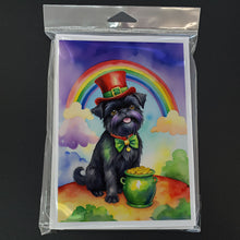 Load image into Gallery viewer, Affenpinscher St Patrick's Day Greeting Cards - Blank Note Cards – 8-Pack of Artist-Designed Cards with Envelopes