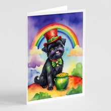 Load image into Gallery viewer, Affenpinscher St Patrick's Day Greeting Cards - Blank Note Cards – 8-Pack of Artist-Designed Cards with Envelopes
