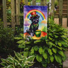 Load image into Gallery viewer, Affenpinscher St. Patrick’s Day Garden Flag – Dog with Pot of Gold &amp; Rainbow Yard Decor
