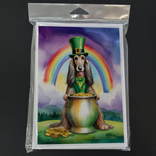 Load image into Gallery viewer, Afghan Hound St Patrick's Day Greeting Cards - Blank Note Cards – 8-Pack of Artist-Designed Cards with Envelopes