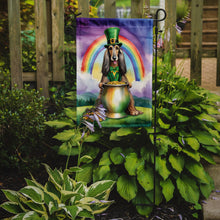 Load image into Gallery viewer, Afghan Hound St. Patrick’s Day Garden Flag – Dog with Pot of Gold &amp; Rainbow Yard Decor