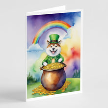Load image into Gallery viewer, Akita St Patrick's Day Greeting Cards - Blank Note Cards – 8-Pack of Artist-Designed Cards with Envelopes