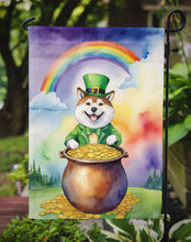 Load image into Gallery viewer, Akita St. Patrick’s Day Garden Flag – Dog with Pot of Gold &amp; Rainbow Yard Decor