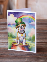 Load image into Gallery viewer, American Bulldog St Patrick's Day Greeting Cards - Blank Note Cards – 8-Pack of Artist-Designed Cards with Envelopes