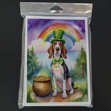 Load image into Gallery viewer, American English Coonhound St Patrick's Day Greeting Cards - Blank Note Cards – 8-Pack of Artist-Designed Cards with Envelopes