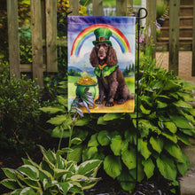 Load image into Gallery viewer, American Water Spaniel St. Patrick’s Day Garden Flag – Dog with Pot of Gold &amp; Rainbow Yard Decor