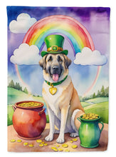 Load image into Gallery viewer, Anatolian Shepherd St. Patrick’s Day Garden Flag – Dog with Pot of Gold &amp; Rainbow Yard Decor