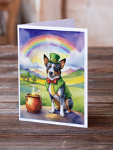 Load image into Gallery viewer, Australian Cattle Dog St Patrick's Day Greeting Cards - Blank Note Cards – 8-Pack of Artist-Designed Cards with Envelopes