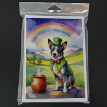 Load image into Gallery viewer, Australian Cattle Dog St Patrick's Day Greeting Cards - Blank Note Cards – 8-Pack of Artist-Designed Cards with Envelopes