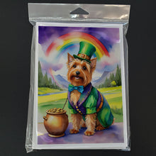 Load image into Gallery viewer, Australian Terrier St Patrick's Day Greeting Cards - Blank Note Cards – 8-Pack of Artist-Designed Cards with Envelopes