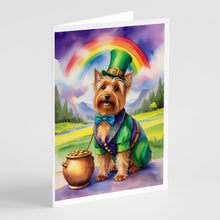 Load image into Gallery viewer, Australian Terrier St Patrick's Day Greeting Cards - Blank Note Cards – 8-Pack of Artist-Designed Cards with Envelopes