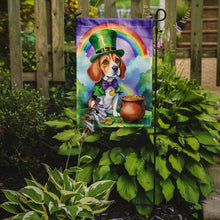 Load image into Gallery viewer, Beagle St. Patrick’s Day Garden Flag – Dog with Pot of Gold &amp; Rainbow Yard Decor