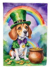 Load image into Gallery viewer, Beagle St. Patrick’s Day Garden Flag – Dog with Pot of Gold &amp; Rainbow Yard Decor