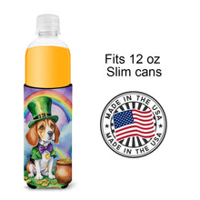 Load image into Gallery viewer, Beagle St Patrick's Day Slim Can Huggers – Fun, Functional Drink Coolers for Every Occasion