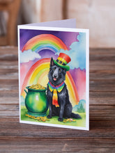 Load image into Gallery viewer, Belgian Sheepdog St Patrick's Day Greeting Cards - Blank Note Cards – 8-Pack of Artist-Designed Cards with Envelopes