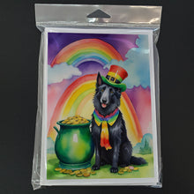 Load image into Gallery viewer, Belgian Sheepdog St Patrick's Day Greeting Cards - Blank Note Cards – 8-Pack of Artist-Designed Cards with Envelopes