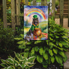 Load image into Gallery viewer, Belgian Tervuren St. Patrick’s Day Garden Flag – Dog with Pot of Gold &amp; Rainbow Yard Decor