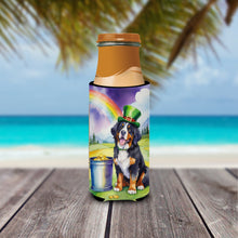 Load image into Gallery viewer, Bernese Mountain Dog St Patrick's Day Slim Can Huggers – Fun, Functional Drink Coolers for Every Occasion