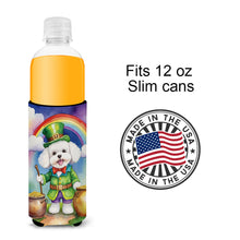Load image into Gallery viewer, Bichon Frise St Patrick's Day Slim Can Huggers – Fun, Functional Drink Coolers for Every Occasion