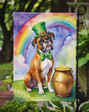 Load image into Gallery viewer, Boxer St. Patrick’s Day Garden Flag – Dog with Pot of Gold &amp; Rainbow Yard Decor