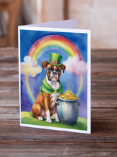 Load image into Gallery viewer, Boxer St Patrick's Day Greeting Cards - Blank Note Cards – 8-Pack of Artist-Designed Cards with Envelopes