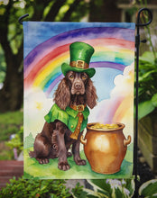 Load image into Gallery viewer, Boykin Spaniel St. Patrick’s Day Garden Flag – Dog with Pot of Gold &amp; Rainbow Yard Decor