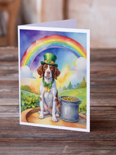 Load image into Gallery viewer, Brittany Spaniel St Patrick's Day Greeting Cards - Blank Note Cards – 8-Pack of Artist-Designed Cards with Envelopes