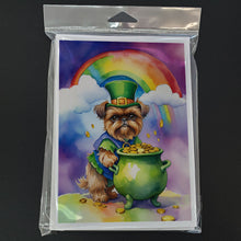 Load image into Gallery viewer, Brussels Griffon St Patrick's Day Greeting Cards - Blank Note Cards – 8-Pack of Artist-Designed Cards with Envelopes