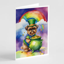 Load image into Gallery viewer, Brussels Griffon St Patrick's Day Greeting Cards - Blank Note Cards – 8-Pack of Artist-Designed Cards with Envelopes