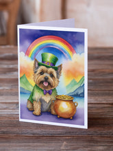 Load image into Gallery viewer, Cairn Terrier St Patrick's Day Greeting Cards - Blank Note Cards – 8-Pack of Artist-Designed Cards with Envelopes